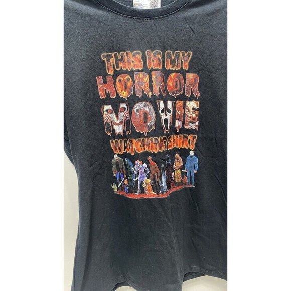 Women’s Medium Halloween This Is My Horror Movie Watching Shirt Black Graphic T- - Picture 3 of 7